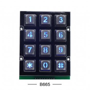工廠(chǎng)信沃B665門(mén)禁透光背光鋅合金金屬工業(yè)鍵盤(pán)