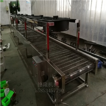 寧津德隆訂制304不銹鋼鏈網(wǎng)輸送機豆干涼皮食品攤涼散熱傳送帶輸送線