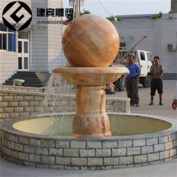 流水球石雕運(yùn)轉(zhuǎn)石球石雕噴泉加工定做廠家