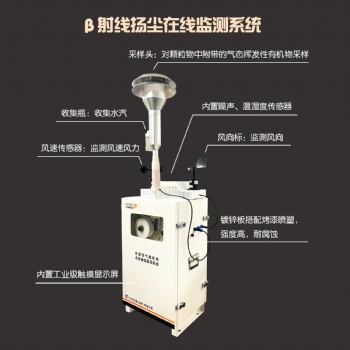 β射線 揚塵在線監(jiān)測 空氣顆粒物pm2.5 pm10 噪聲 工地?fù)P塵在線監(jiān)測