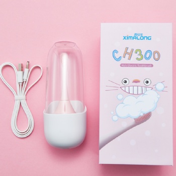 嬰幼兒硅膠一體聲波電動(dòng)牙刷,乳牙電動(dòng)牙刷廠家定制OEM貼牌