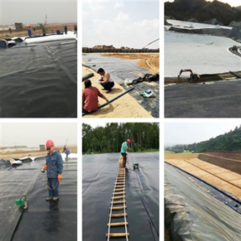 水利工程土工膜 河道水庫阻滲阻漏材料 垃圾填埋場(chǎng)黑色hdpe土工膜