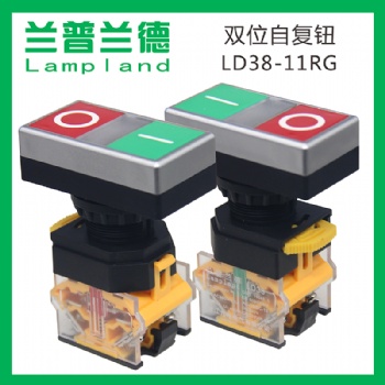 雙位按鈕開關(guān)LD38S-11RG/DRG自復(fù)式帶燈自復(fù)式按鈕開關(guān)